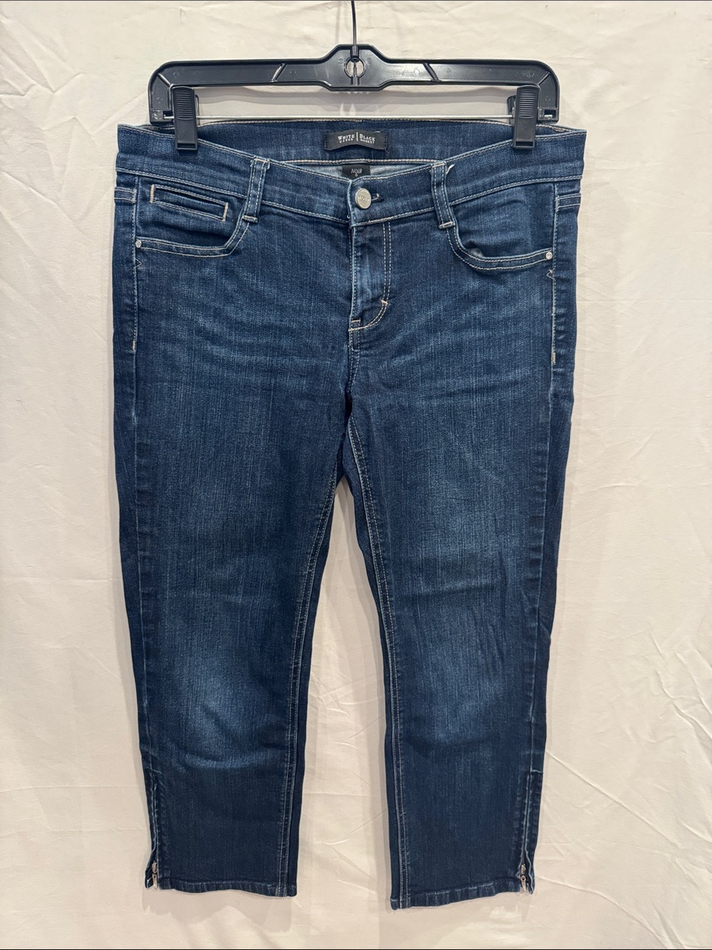 White House Black Market Noir Blue Cropped Stretch Denim Capri Jeans 6